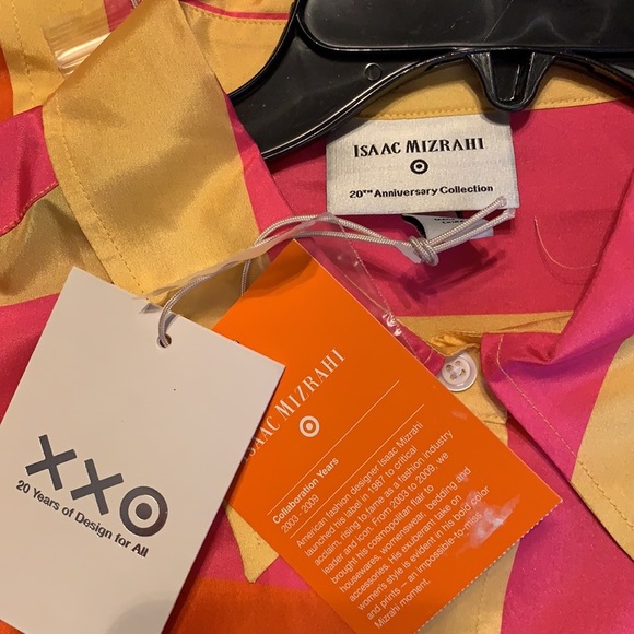 Isaac Mizrahi for Target Colorblock  Silk Button Up Long Sleeves Shirt S… - Picture 5 of 5